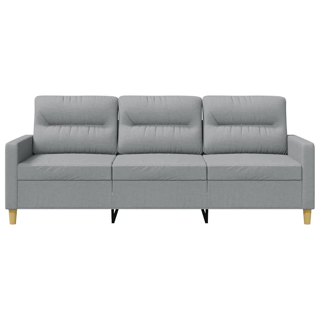 Divano a 3 Posti Grigio Chiaro 180 cm in Tessuto 359243
