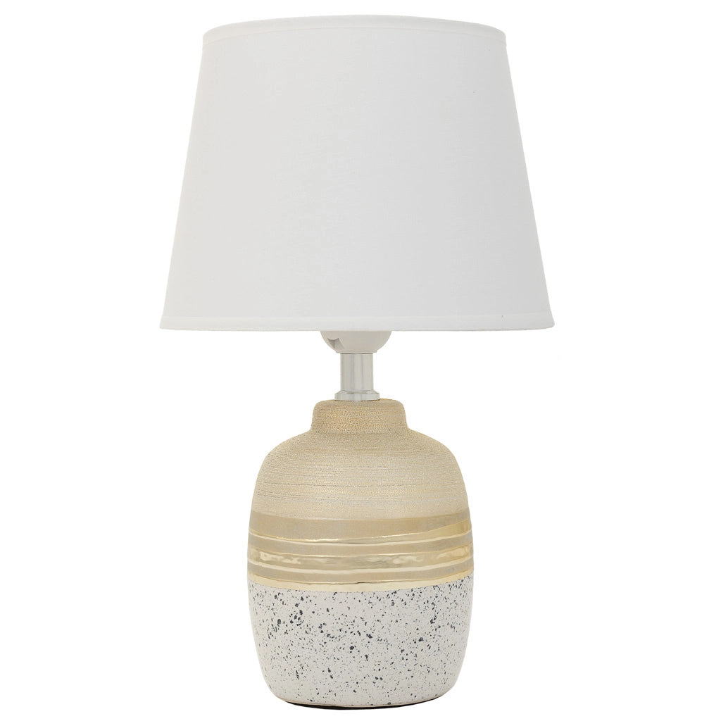 Lampada da tavolo in ceramica dorata 12x12x23h