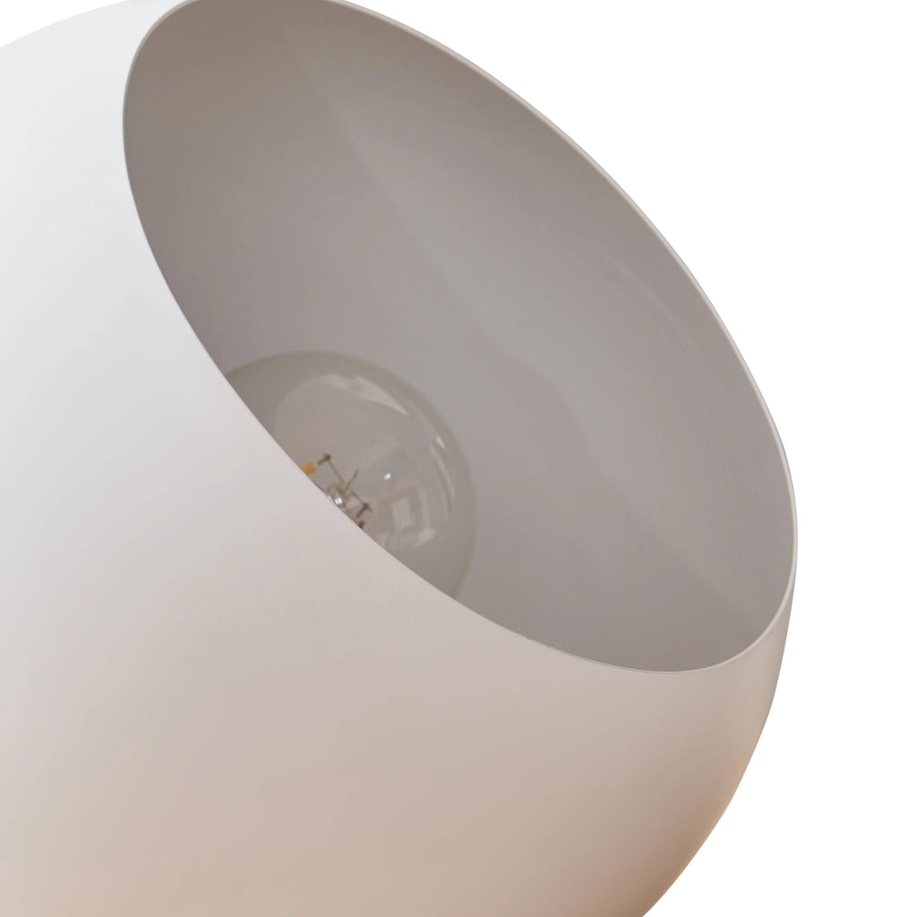 Lampada da Tavolo Lukkodso in Metallo Lampada Semisferica da Comodino Ø20 x 20 cm - Bianco lux.pro