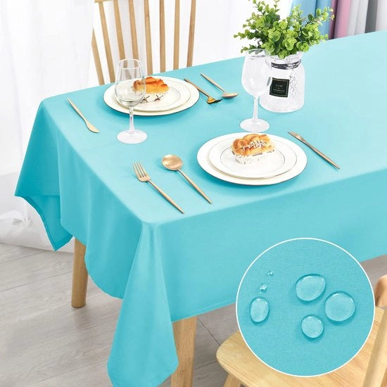 Tavolo Coprente Vetrificabile e Imbevibile Coperta per Tavolo Acqua-Impermeabile per Sala da Pranzo, Giardino, Festa, Matrimonio o Casa, 110x140cm