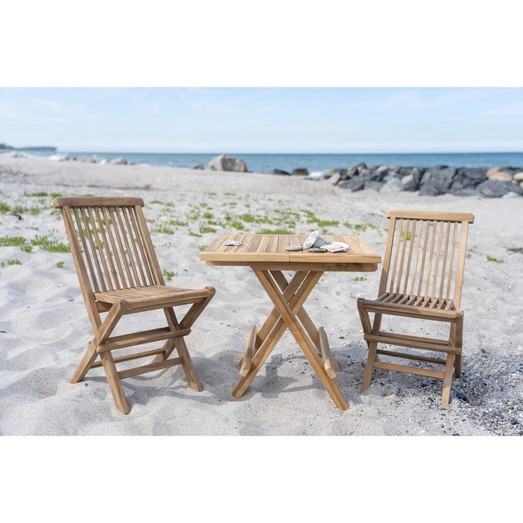 Set 2 sedie da pranzo per bambini Toledo in teak naturale