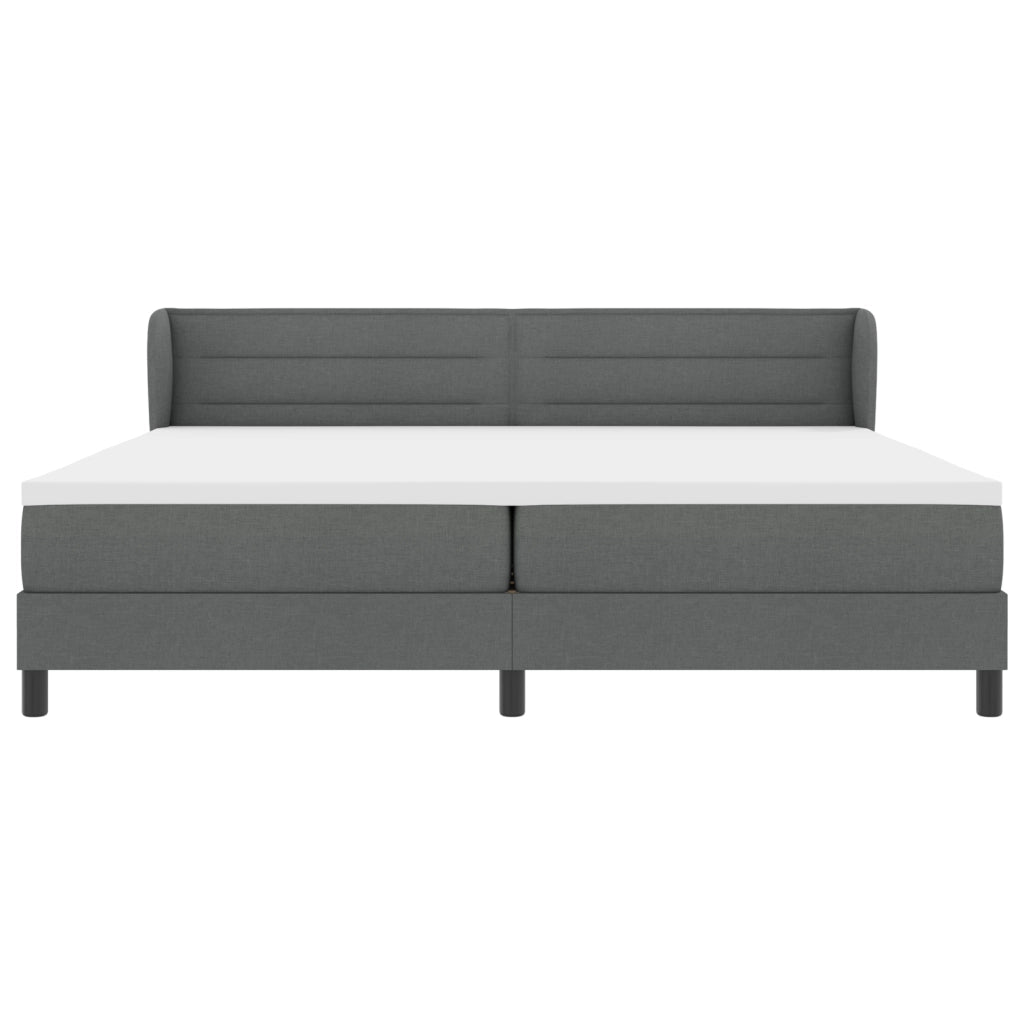 Letto a molle con materasso  grigio scuro 200x200 cm in tessuto