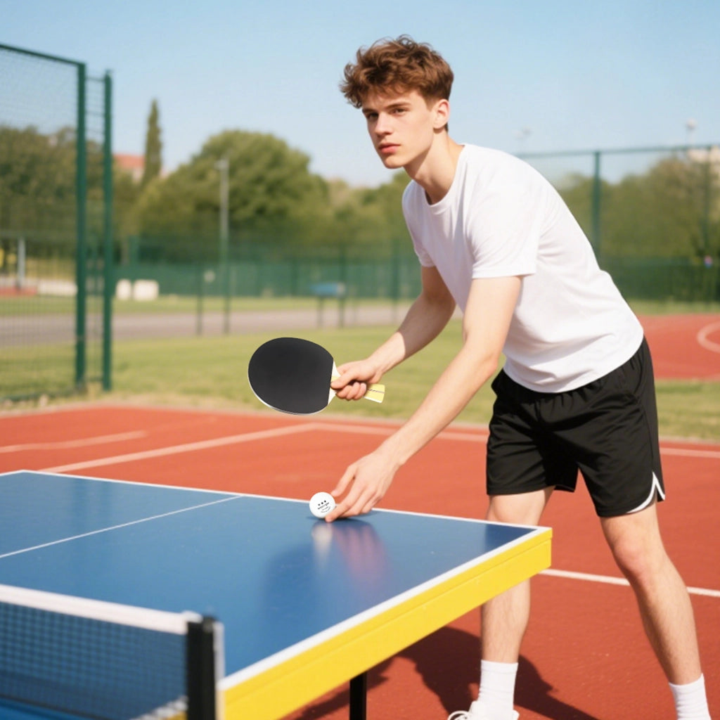 Tavolo da Ping Pong con 4 Racchette, 8 Palline e Custodia ¨C zephmum ¨C Rosso