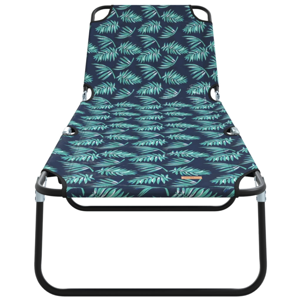 Lettino da Sole Pieghevole Motivo a Foglia Tessuto Oxford 600D Portatile