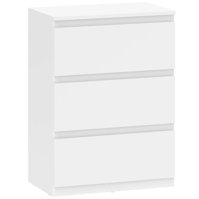 CASSETTIERA a 3 cassetti 75x55x34 cm Bianco con cinghie antiribaltamento