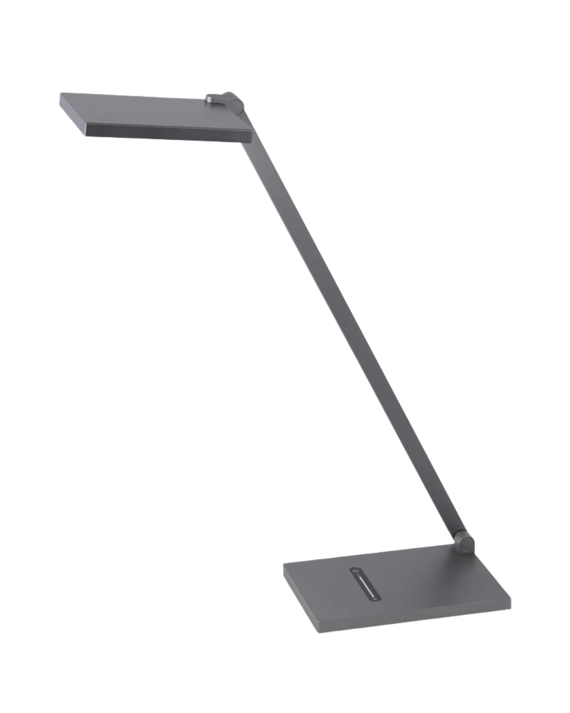 Lampada da Tavolo Zermatt 10W LED Integrato, CCT 3000K/4000K, Regolazione Luce al Tocco, Struttura in Metallo e Metacrilato Grigio Titanio - IP20