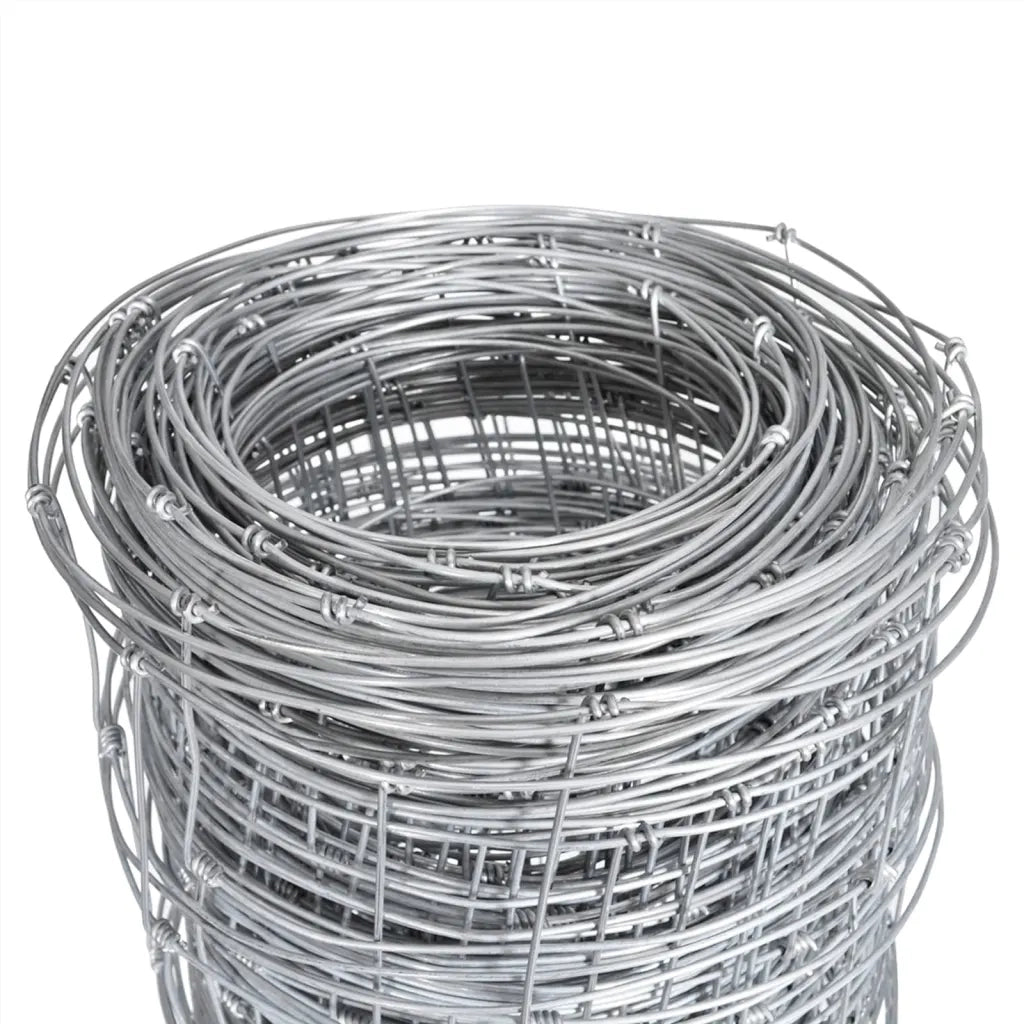 Recinzione da Giardino in Acciaio Zincato 50x1,6 m Argento cod mxl 25987