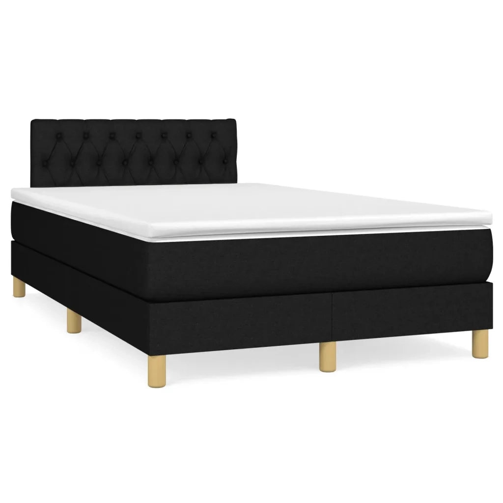 Giroletto a Molle con Materasso Nero 120x200 cm in Tessuto 3140843