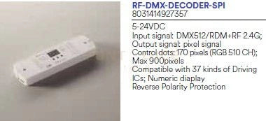 RF-DMX-DECODER-SPI DECODER DIGITALE 5-24VDC DMX512 + RF 2.4G