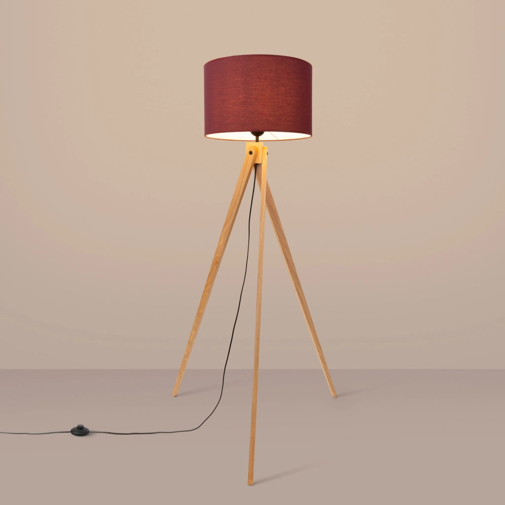 Lampada da tavolo NATT arancione spagnolo in legno naturale bordeaux 40x25cm attacco E27