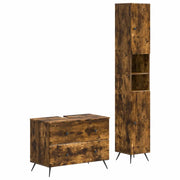 Set di Armadi da Bagno da 2 Pezzi BREDA Rovere Fumo 3417563