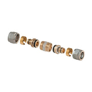 RACCORDO DIRITTO DOPPIO A COMPRESSIONE P/MULTISTRATO 2 PZ ASSEMBLATO- 1-26(2,00) x 1-26(2,00)- TDMB- pezzi 1