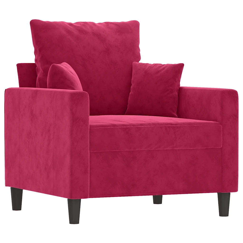 Divano Sedia-Poltrona Rosso Vino 60 cm Velluto 941444