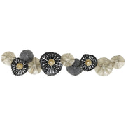 Decorazione murale con cornice in metallo, stile moderno, nero e oro