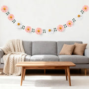 Banniera floreale adattabile lunghezza 2m - decorazione di festa - banniere floreali riciclabili - decorazione per parete - materiale velluto - leggero e resistente all'ammaccatura - decorazione per festa