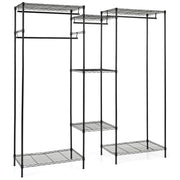 Appendiabiti in metallo 188 x 46 x 198 cm 7 ripiani regolabili robusto e adattabile nero 20_0019357