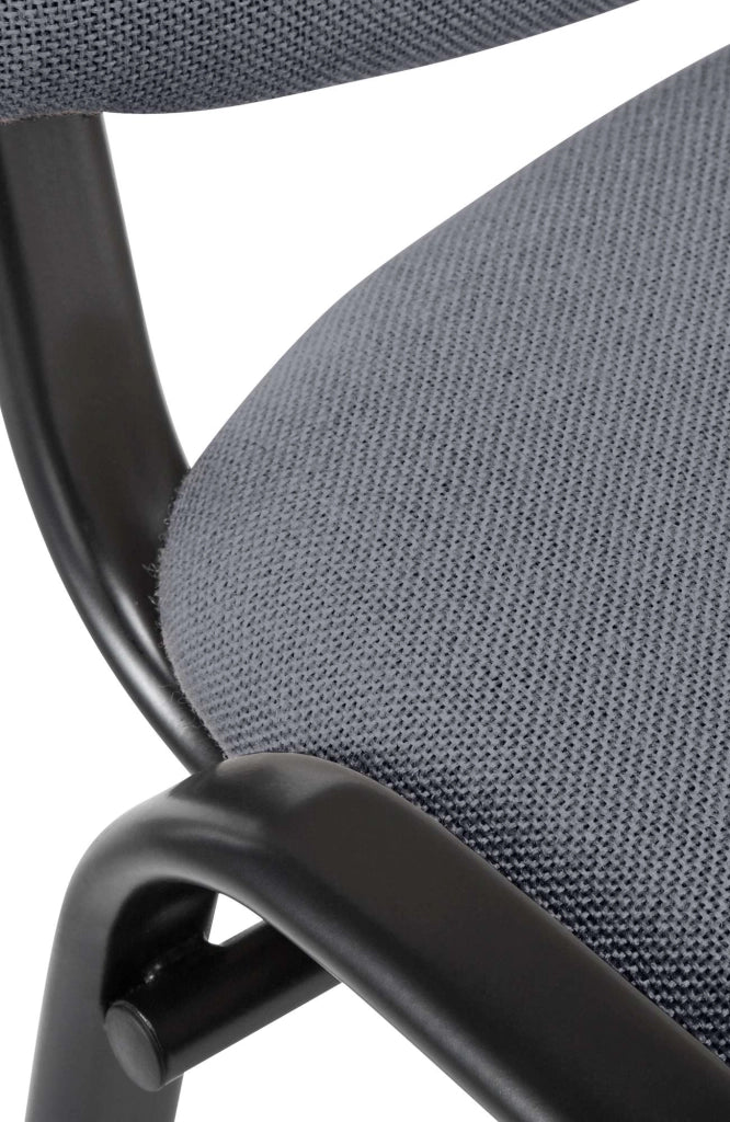 Sedia Ken in stoffa grigio
