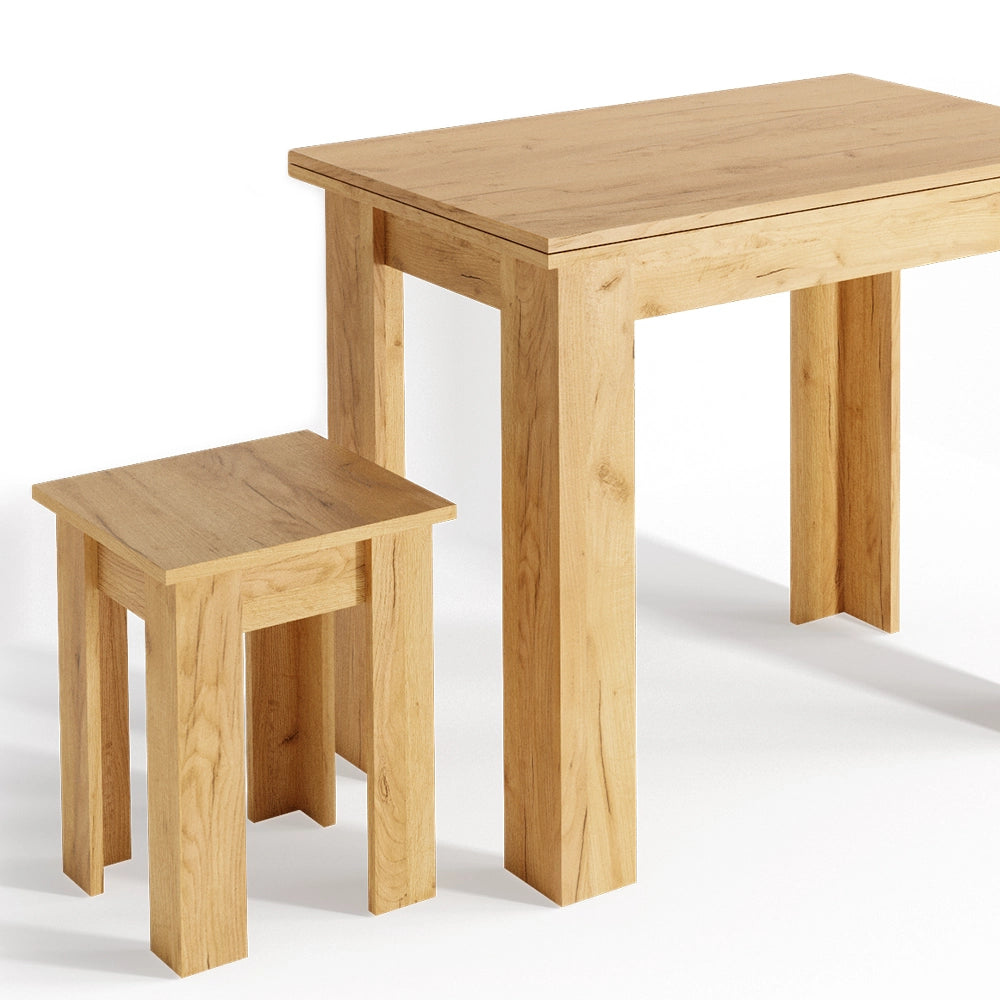 Vicco Tavolo da pranzo con sedia Quercia dorata 60 x 90 cm