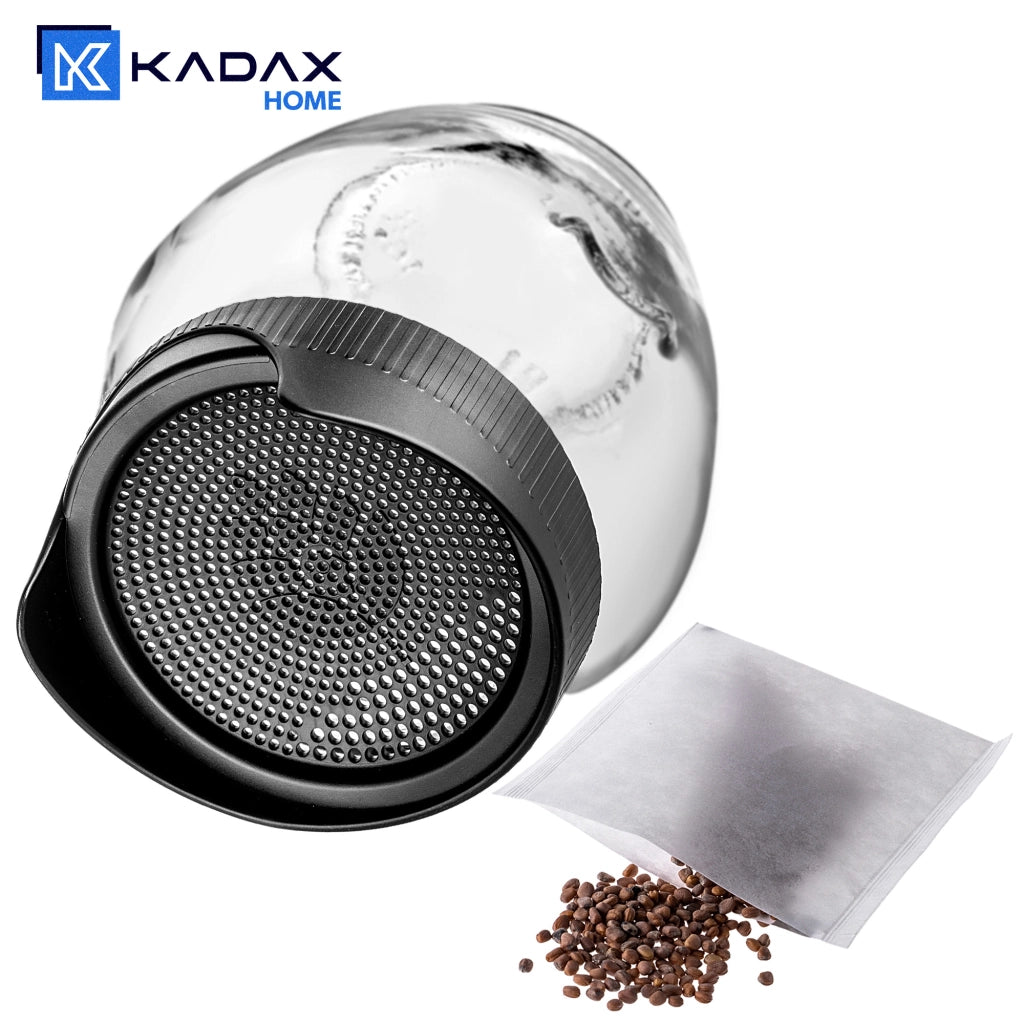 KADAX Zestaw Słój Amfora fi82 580ml 5802-9 + Plastikowa zakrętka do słoików fi82, kiełkownica pakiet 2szt K17501