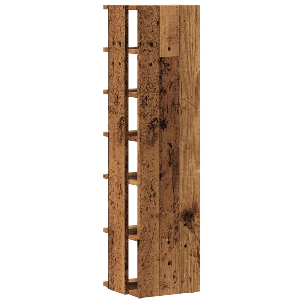 Scarpiera-Scaffale per scarpe Legno Antico 28x27x102 cm in Legno Multistrato