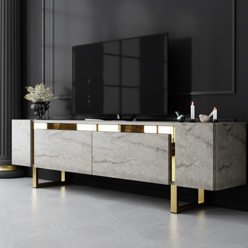 Porta TV in legno "Yildiz" - 180 x 30 x 50 cm - TravertinOr