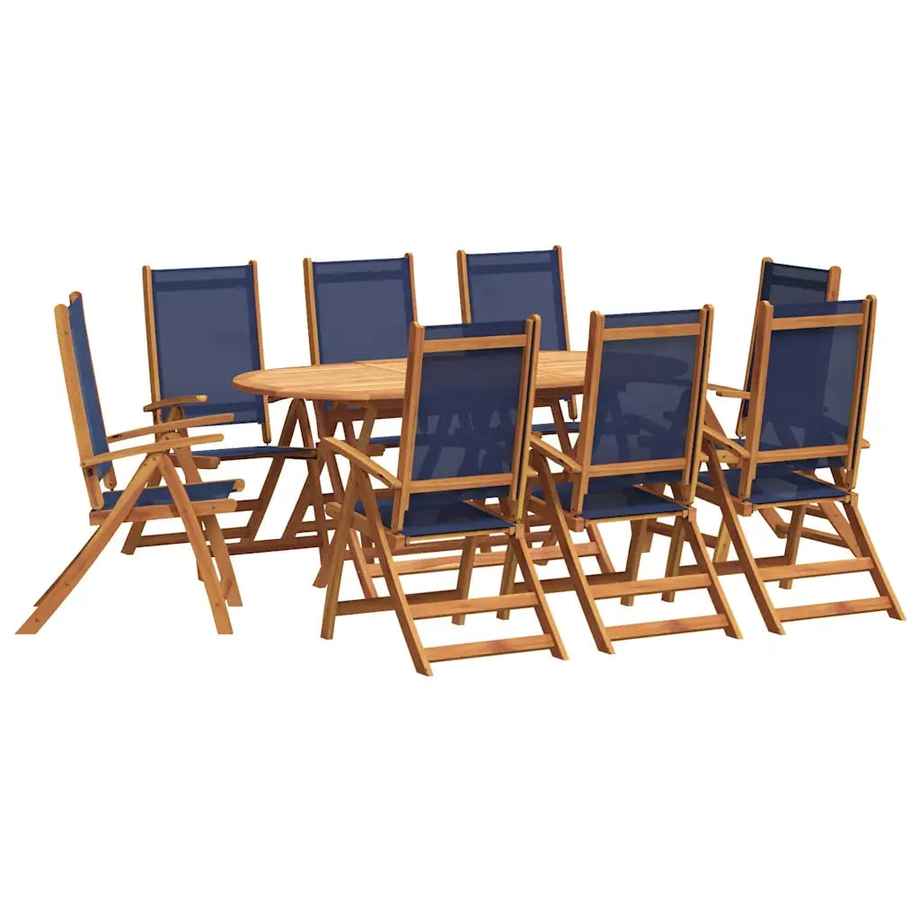 Set Pranzo da Giardino 9pz Legno Massello di Acacia e Textilene 3279299