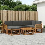 Set di divani da esterno con cuscino 7 pcs Naturale e Antracite