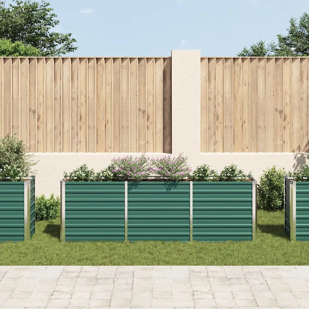 Letto Rialzato in Acciaio Zincato 240x40x77 cm Verde 47041