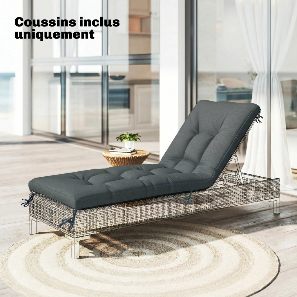 Cuscino per Chaise Longue ¨C Minimal ¨C 198x65x13 cm Grigio
