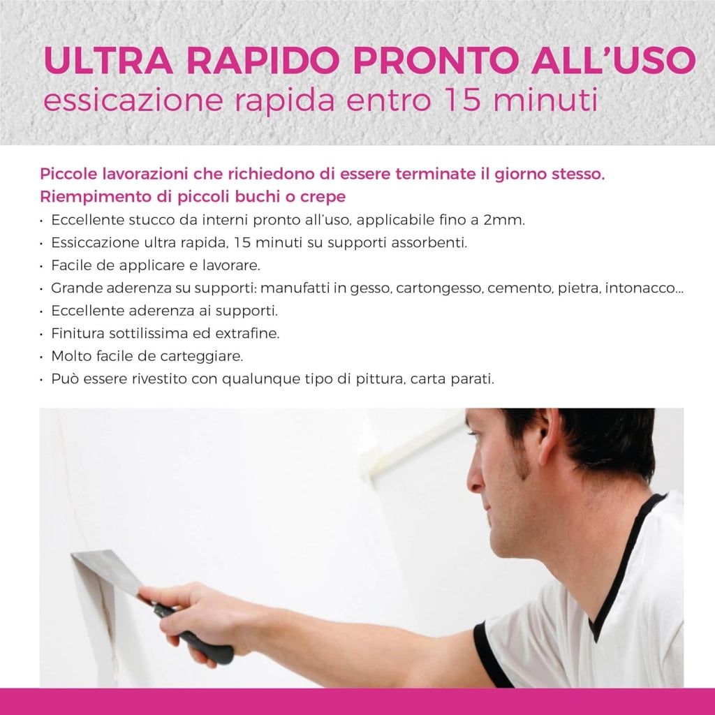 Aguaplast super rapido stucco bianco pronto all’uso 200 ml