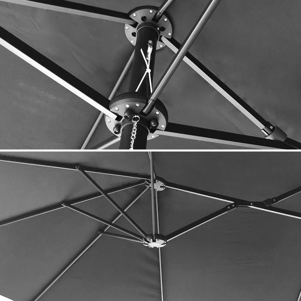 Ombrello doppio 2x4m LINAI grigio