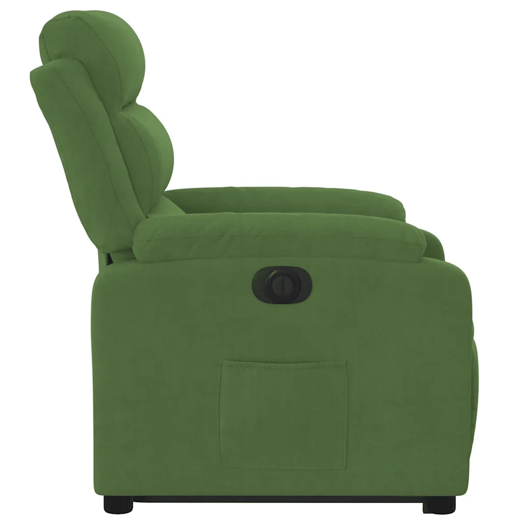 Poltrona Alzapersona Reclinabile Elettrica Verde Chiaro Velluto 3205117
