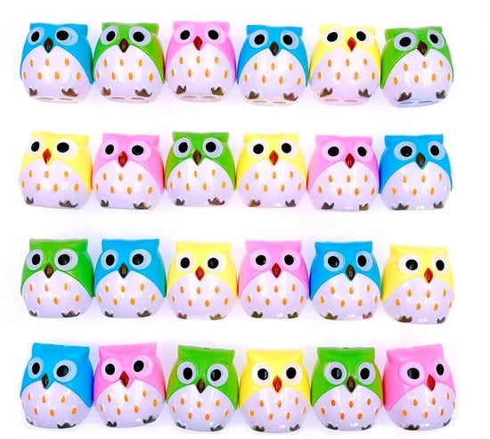 Puntaspunti per bambini - 24 Stuks - ABS - Giocattolo per bambini - Regalo di compleanno - Dimensioni 4,3 x 3,9 x 4,5 cm - Sfumettatore per matite