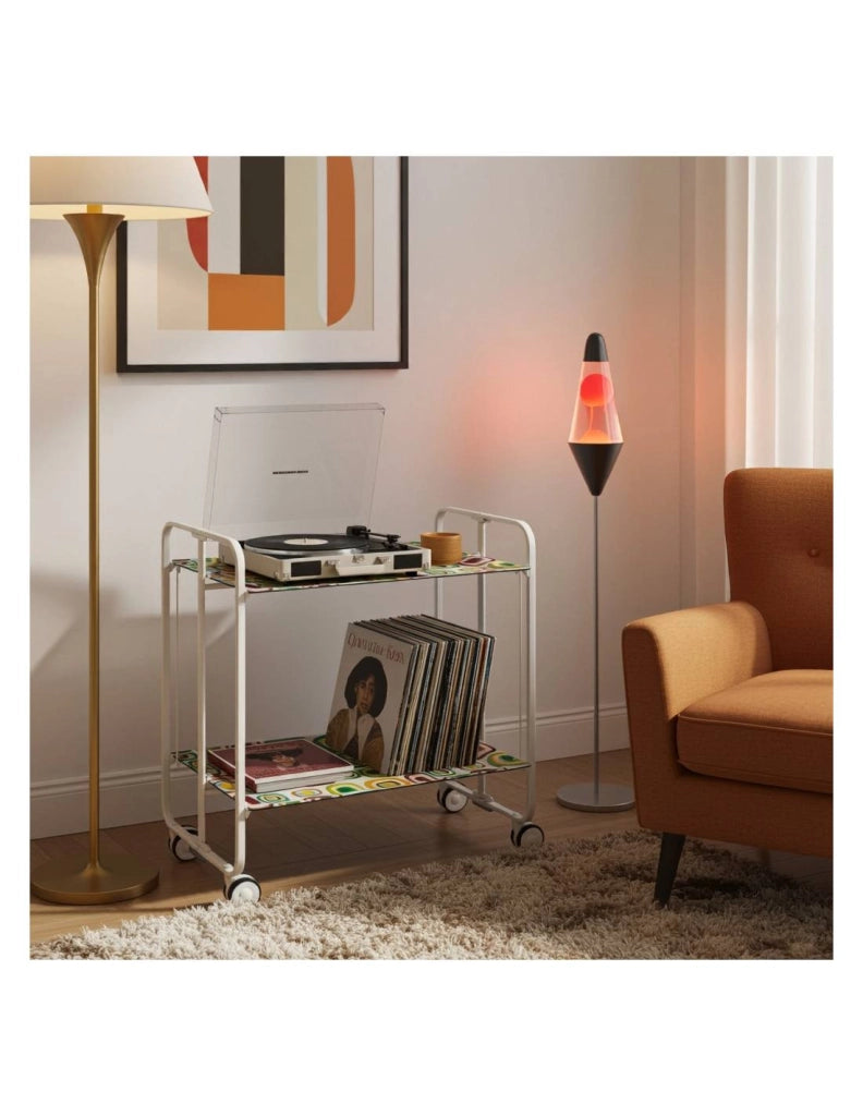 Carrello da cucina pieghevole bianco con ruote BAUHAUS 2 ripiani