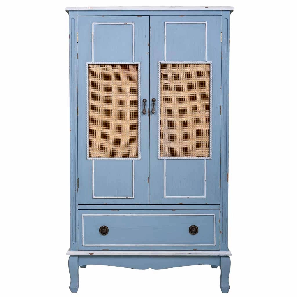 Armadio in legno con 2 ante e 1 cassetto 80x42x138