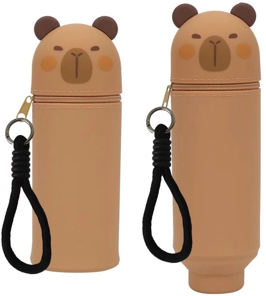 Etui 2-in-1 in silicone soft per bambini con tappetino per scrivania e raccordo per tavolo con chiusura in silicone cartoon per ragazzi e ragazze