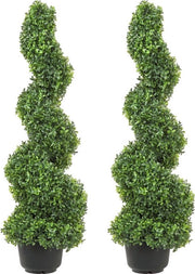 Pianta di Buxus Artificiale - 2 Pezzi - Spirale - per Interno e Esterno