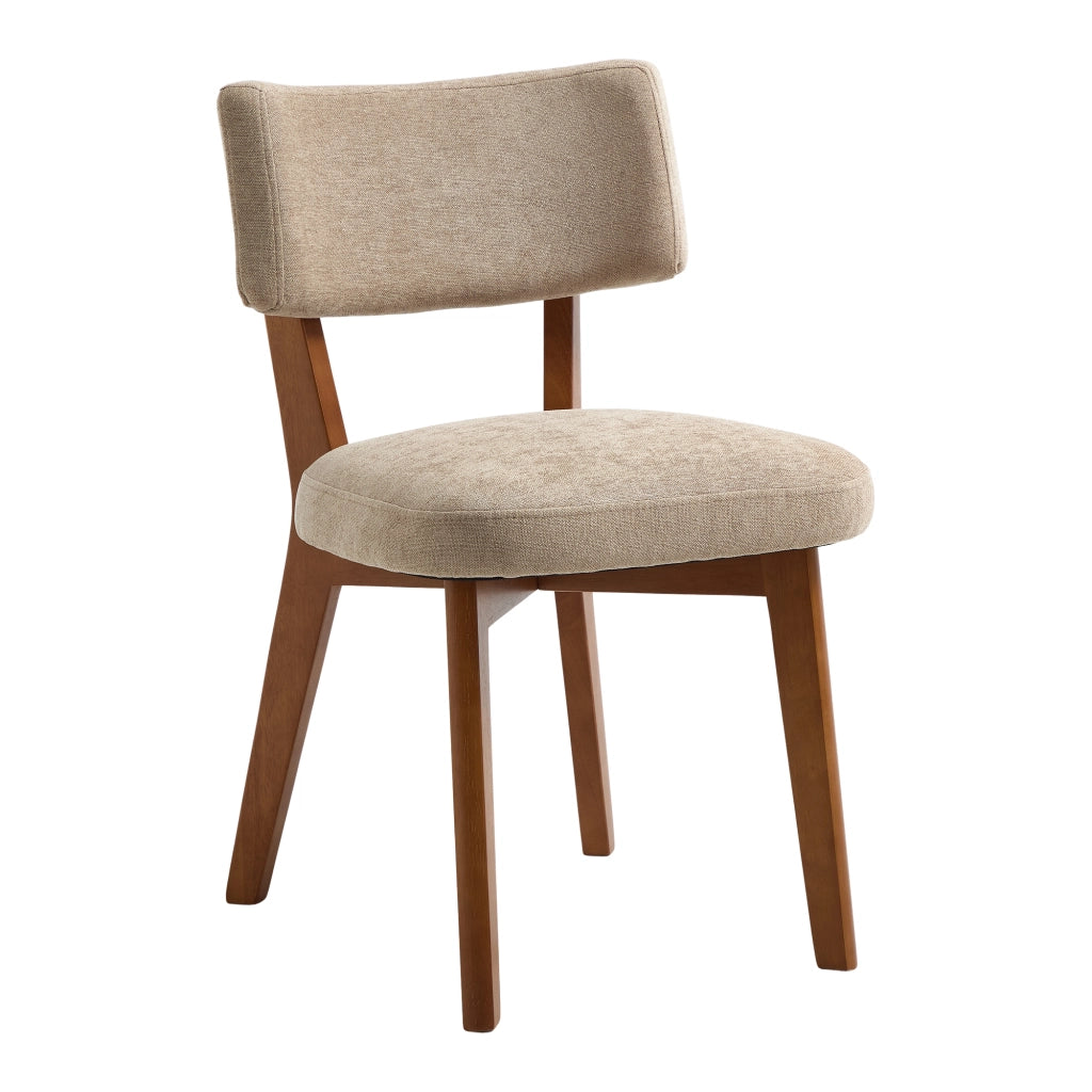 Sedie da Pranzo Set 2 Pezzi ¨C MINIMAL ¨C Tessuto Imbottite Gambe Legno Massello