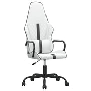 Sedia da Gaming | Sedia da e-sports Massaggiante Nera e Bianca in Similpelle