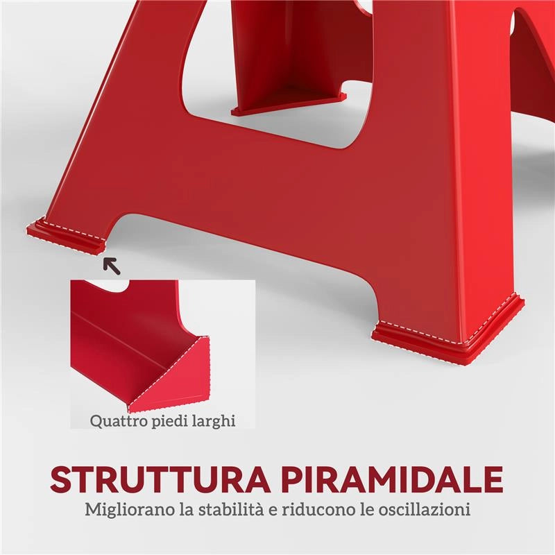 SET 2 CAVALLETTI AUTO DA 3 TONNELLATE REGOLABILI DA 29-42.5 CM ACCIAIO AL CARBONIO E GHISA ROSSO