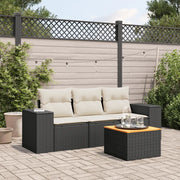 Set Divani da Giardino 4 pz con Cuscini Nero in Polyrattancod mxl 87773