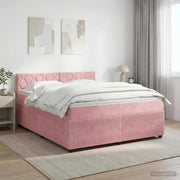 Letto box spring con materasso Rosa 160 x 200 cm Velluto 3453184