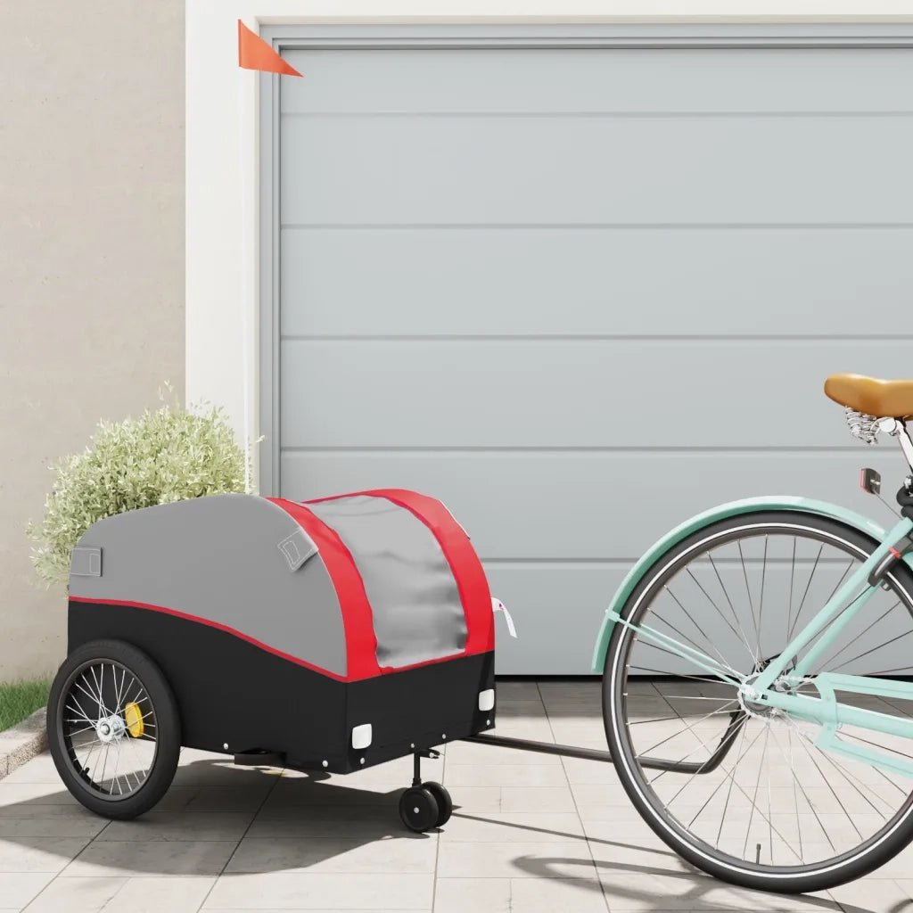 Rimorchio da Bici Nero e Rosso 45 kg in Ferro CFW8296820