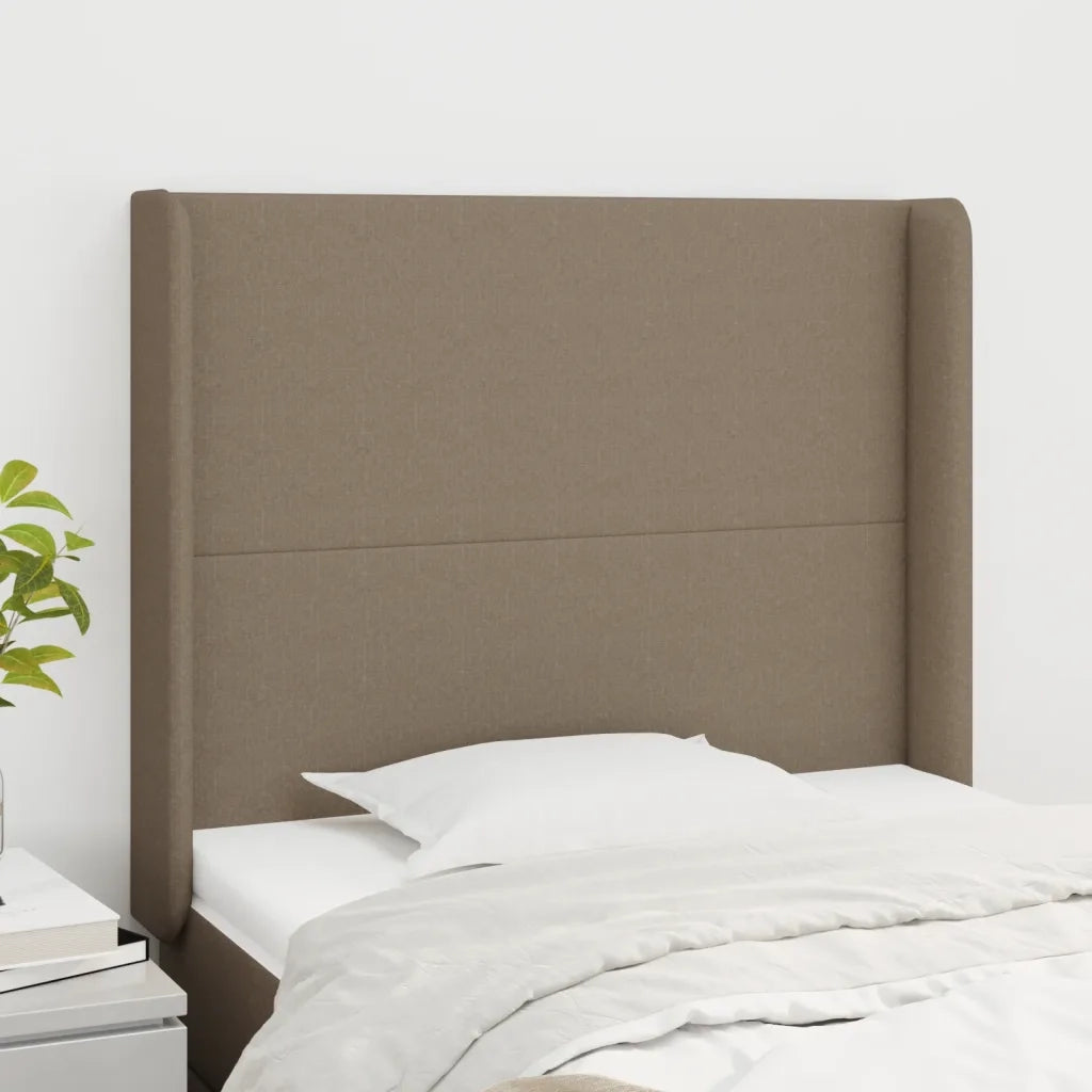 Testiera ad Orecchio-Testata con Orecchie Tortora 83x16x118/128 cm in Tessuto 242310