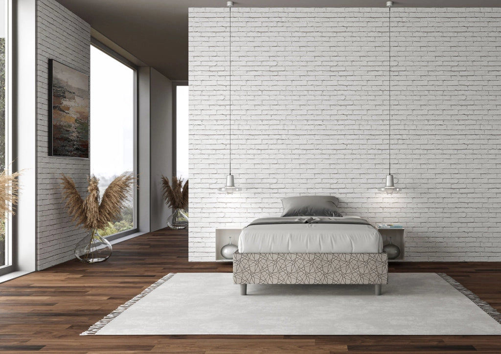 Letto una piazza e mezza contenitore imbottito 120x200 tessuto Era 4 arancio Azelia