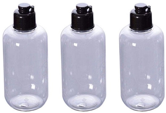 Set di Flessi in Plastica Leggera - Flessi Riciclabili - Coperchio Rotativo - 300ml - Adatti per Shampoo e Lotion - Ideali per l'Uso di Viaggio - Set da 3