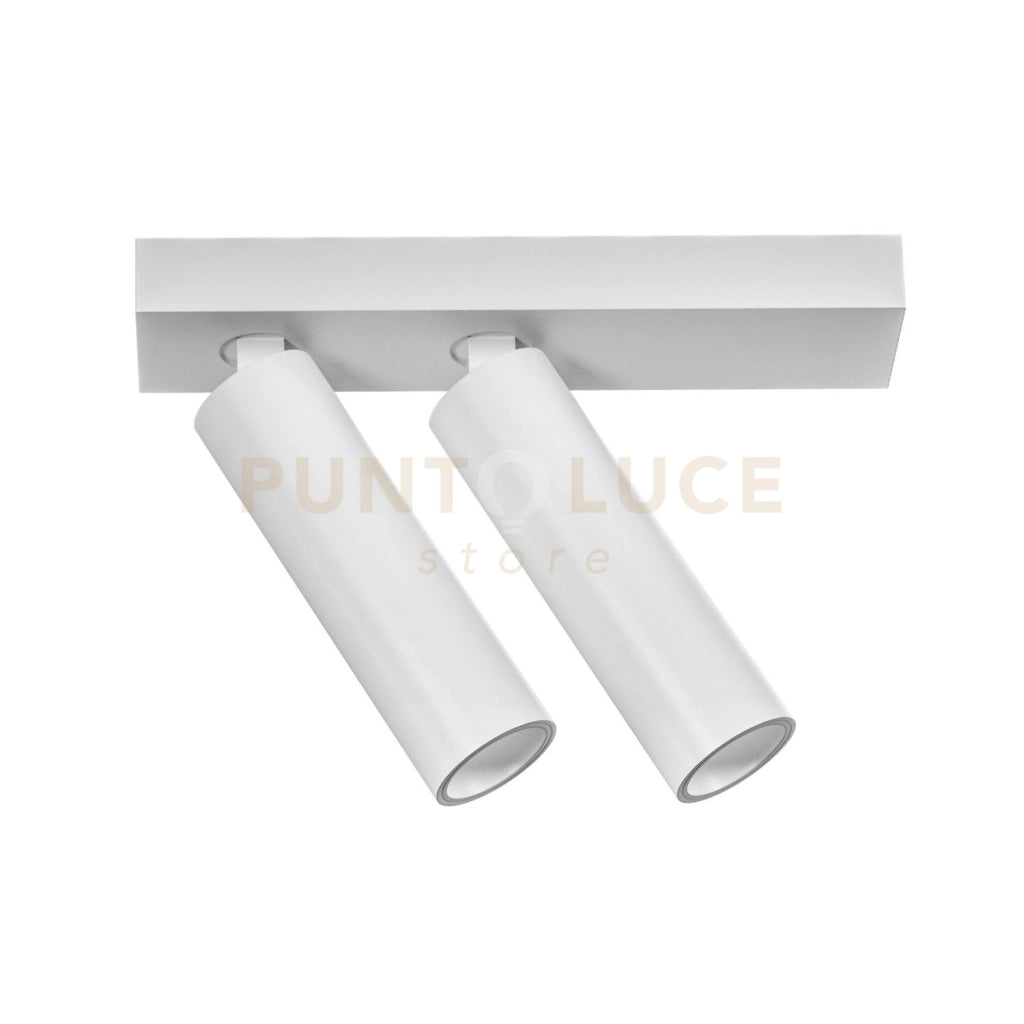 GFA1474C- FARETTO SPOT ORIENTABILE 2 LUCI ATTACCO LED 3000K 1044LM 2X7W COLORE BIANCO SATINATO D.3,5CM BASE 21,5X4,5CM