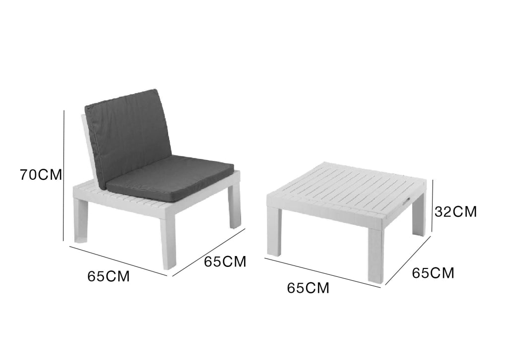 Salottino Outdoor Aixela, set Salotto da Esterno 2 Posti Made in Italy, Bianco