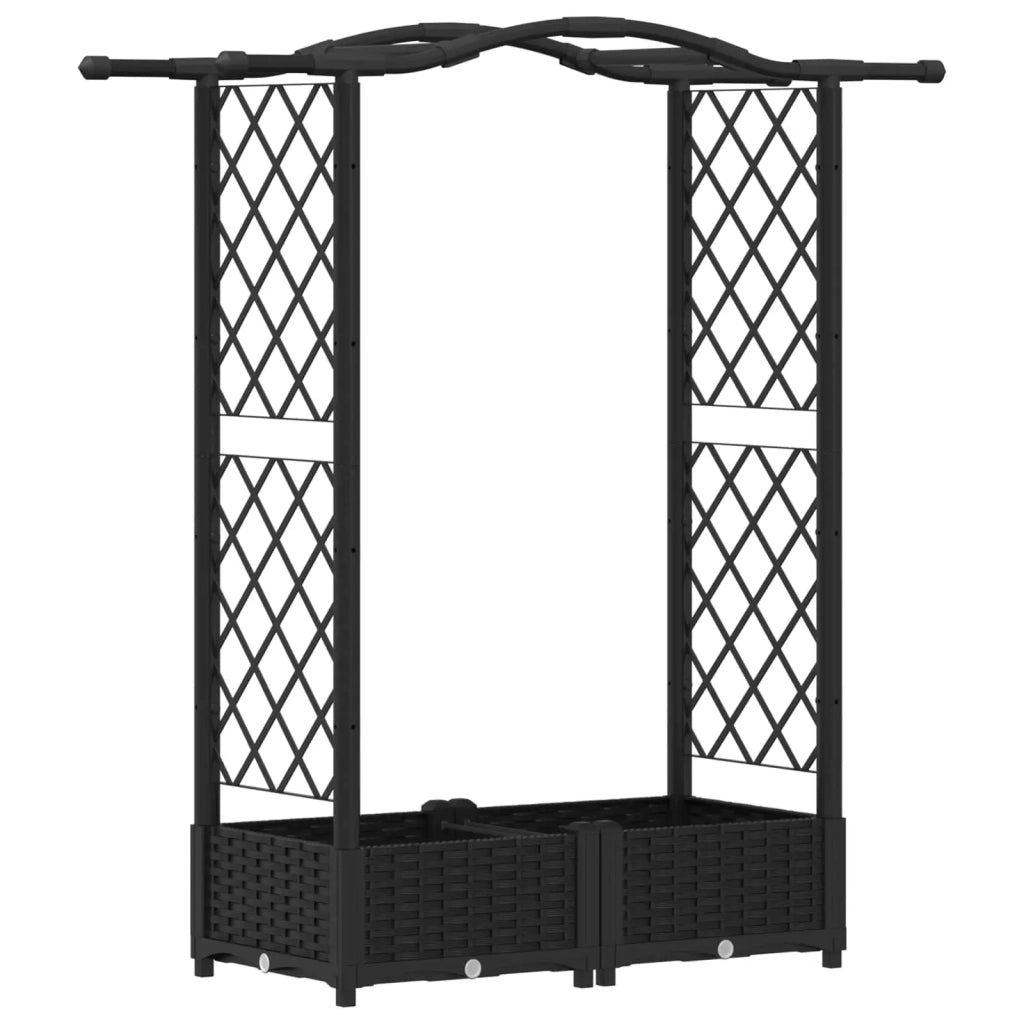 Letto Rialzato con Griglia e Tetto Nero 124 x 40 x 125 cm PP 42032527