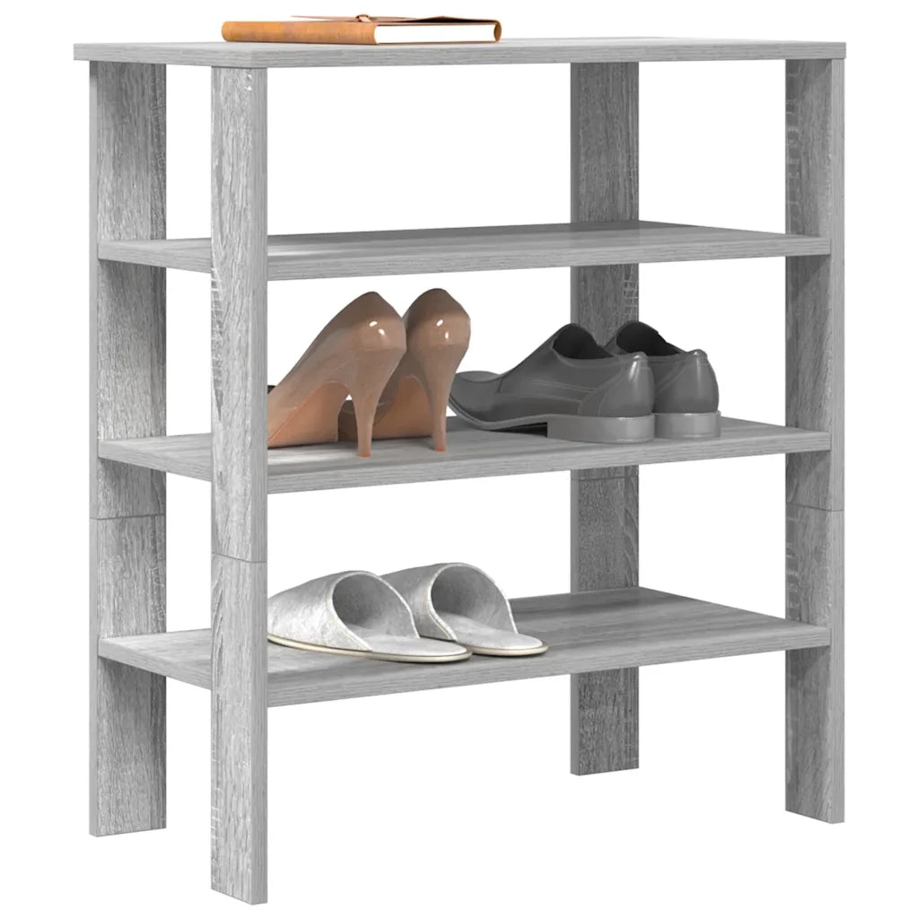 Scarpiera-Scaffale per scarpe Grigio Sonoma 61x32x70 cm in Legno Multistrato
